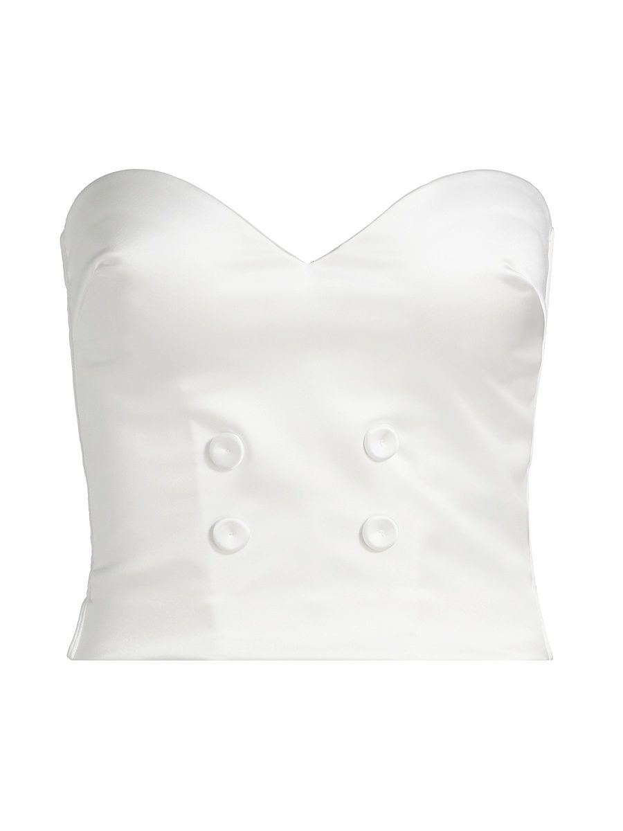Women's Chrystele Satin Bustier Top - White - Size 16