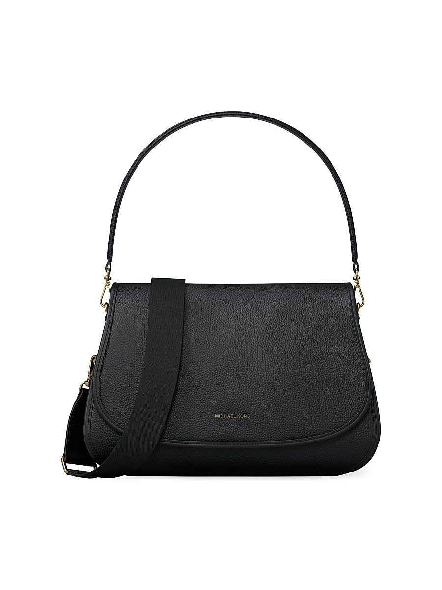 Women's Holmes Medium Leather Convertible Messenger Bag - Black