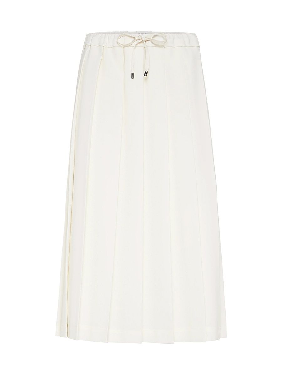 Women's Techno Virgin Wool Canvas Pleated Track Skirt - Panama - Size 10