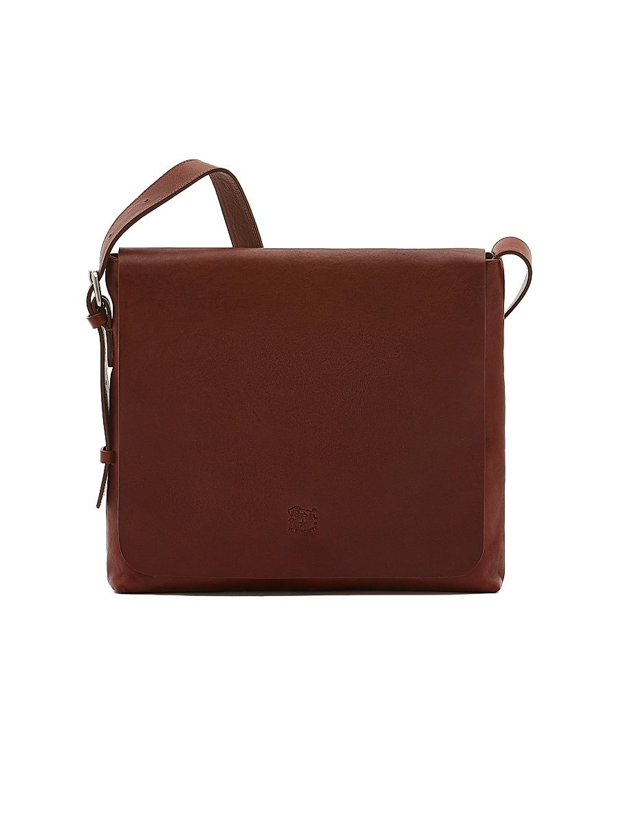 Men's Brolio Leather Messenger Bag - Cognac