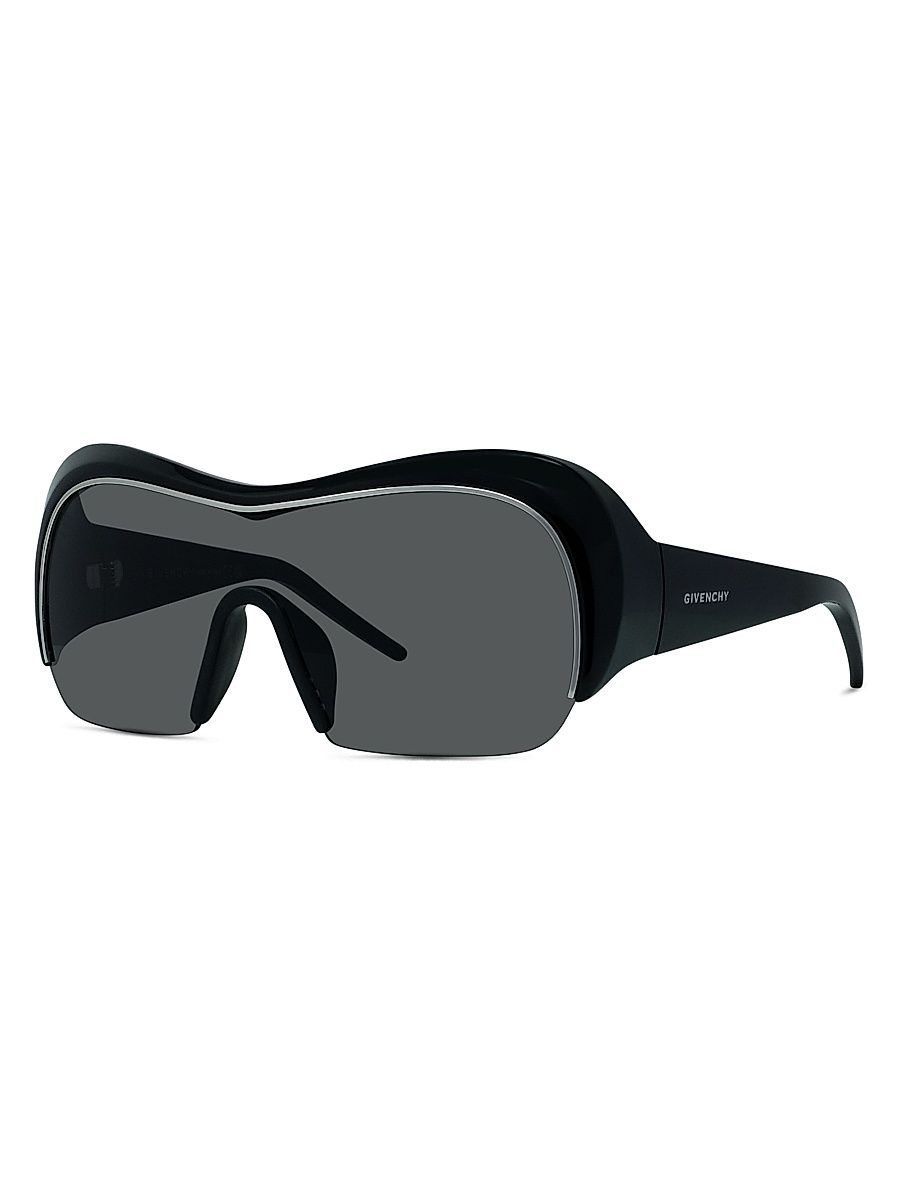 Men's Night Bird 131MM Geometric Sunglasses - Dark Grey Black