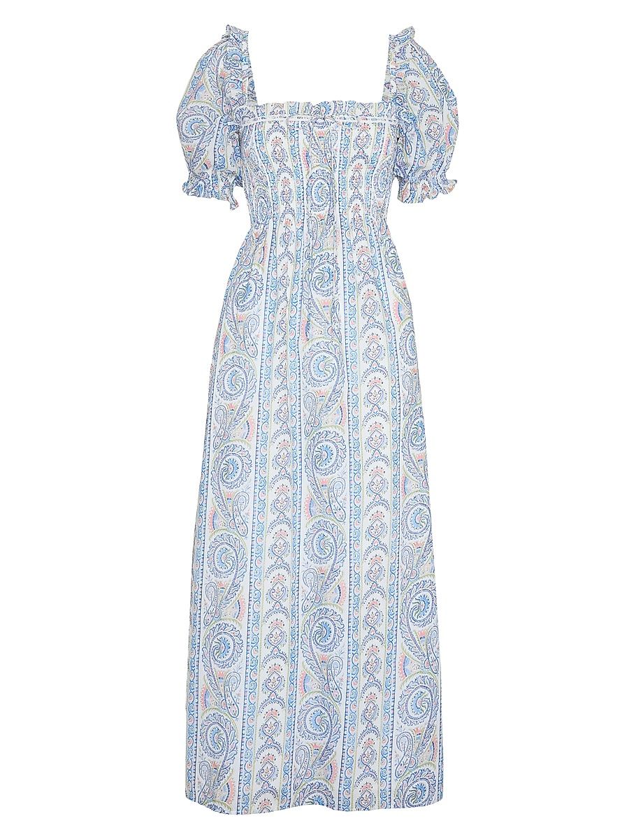 Women's The Scarlett Midi Nap Dress - Blue Corsica Paisley - Size XL