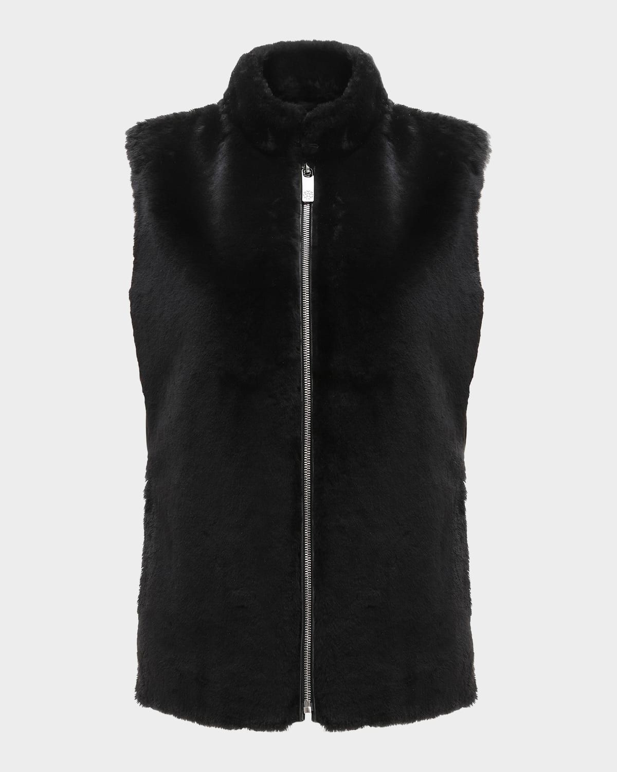 Select Lamb Shearling Zip Vest with Loro Piana Wool Back