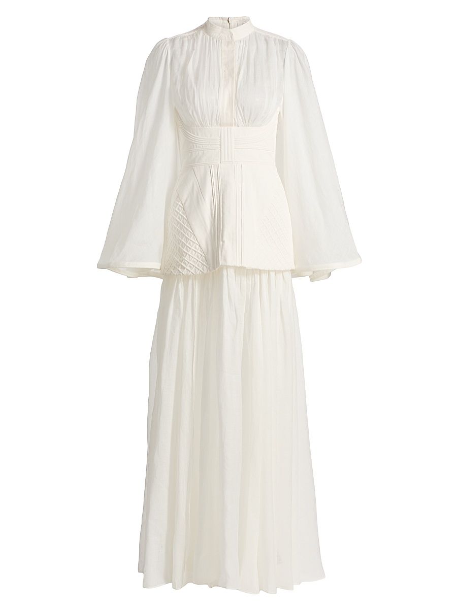 Women's Rebellion Corded Ramie Gown - Ivory - Size 8