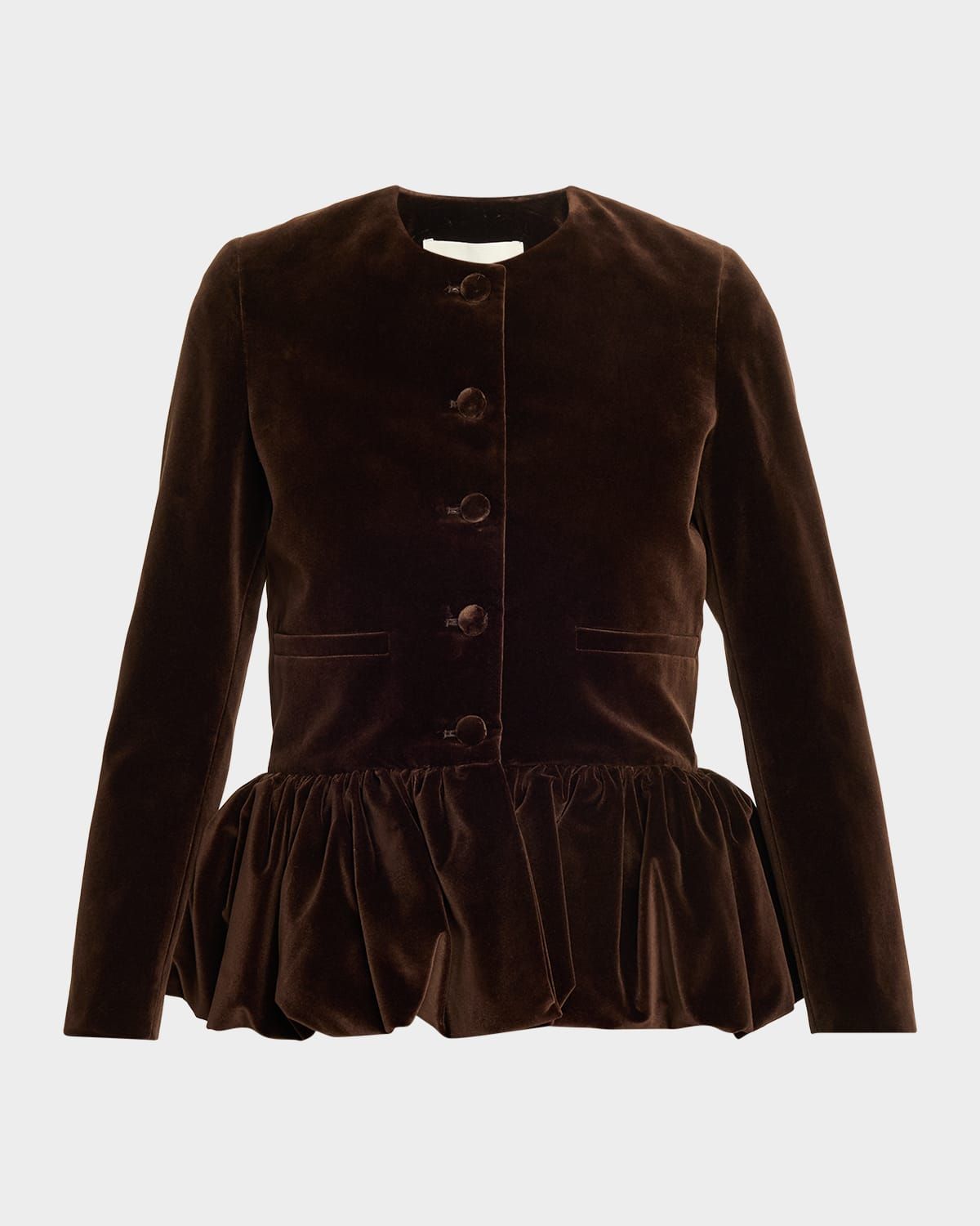 Velvet Bubble Peplum Jacket