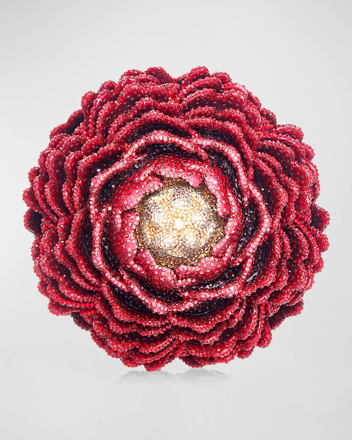 Peony Flame Crystal Clutch Bag