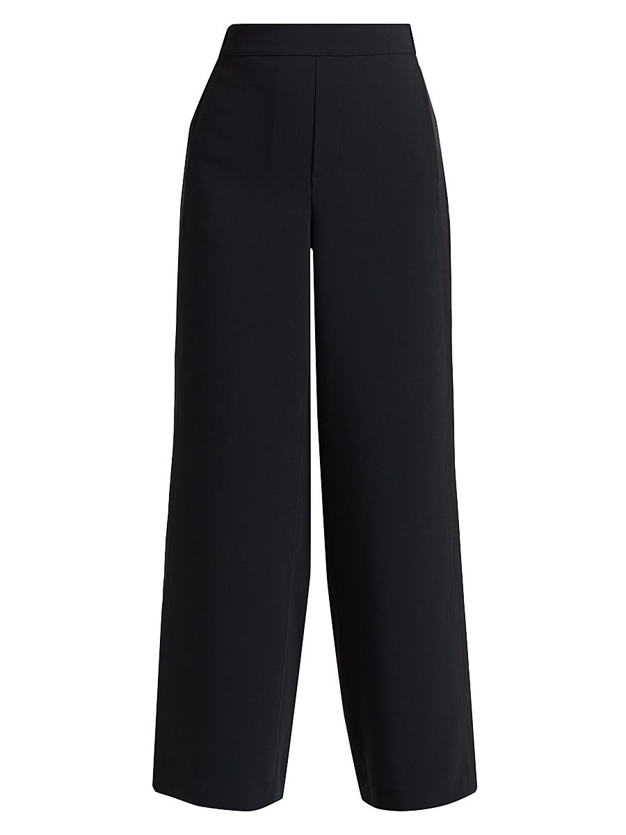 Women's Melanie Crépe Tuxedo Striped Pants - Black - Size Large
