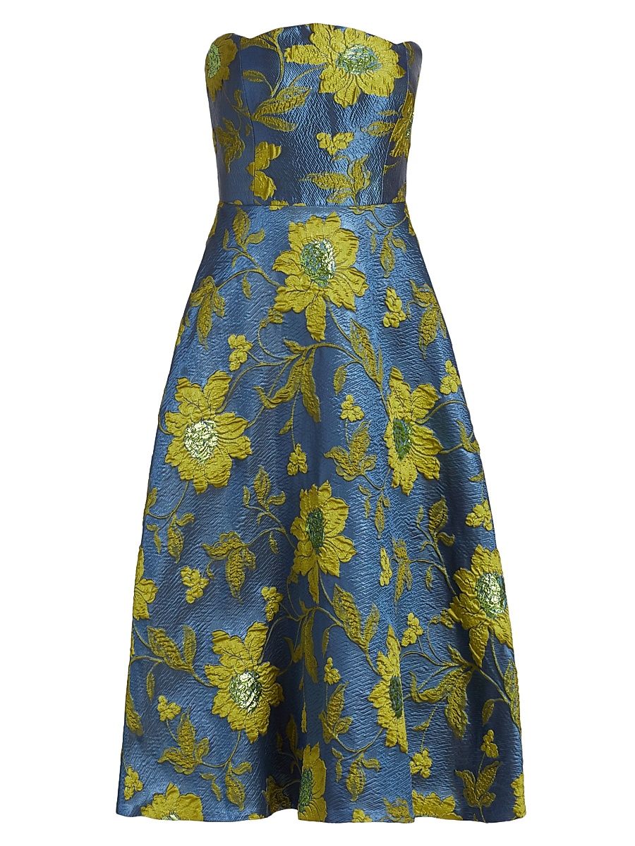 Women's Dara Jacquard Bandeau A-Line Cocktail Dress - Blue Ashes Citronelle - Size 12