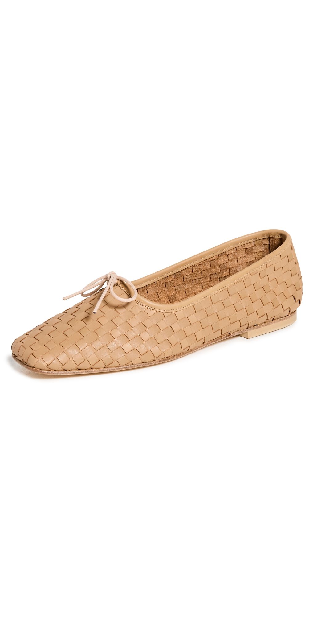 Freda Salvador Jada Flats Latte Closed Woven Calf 5