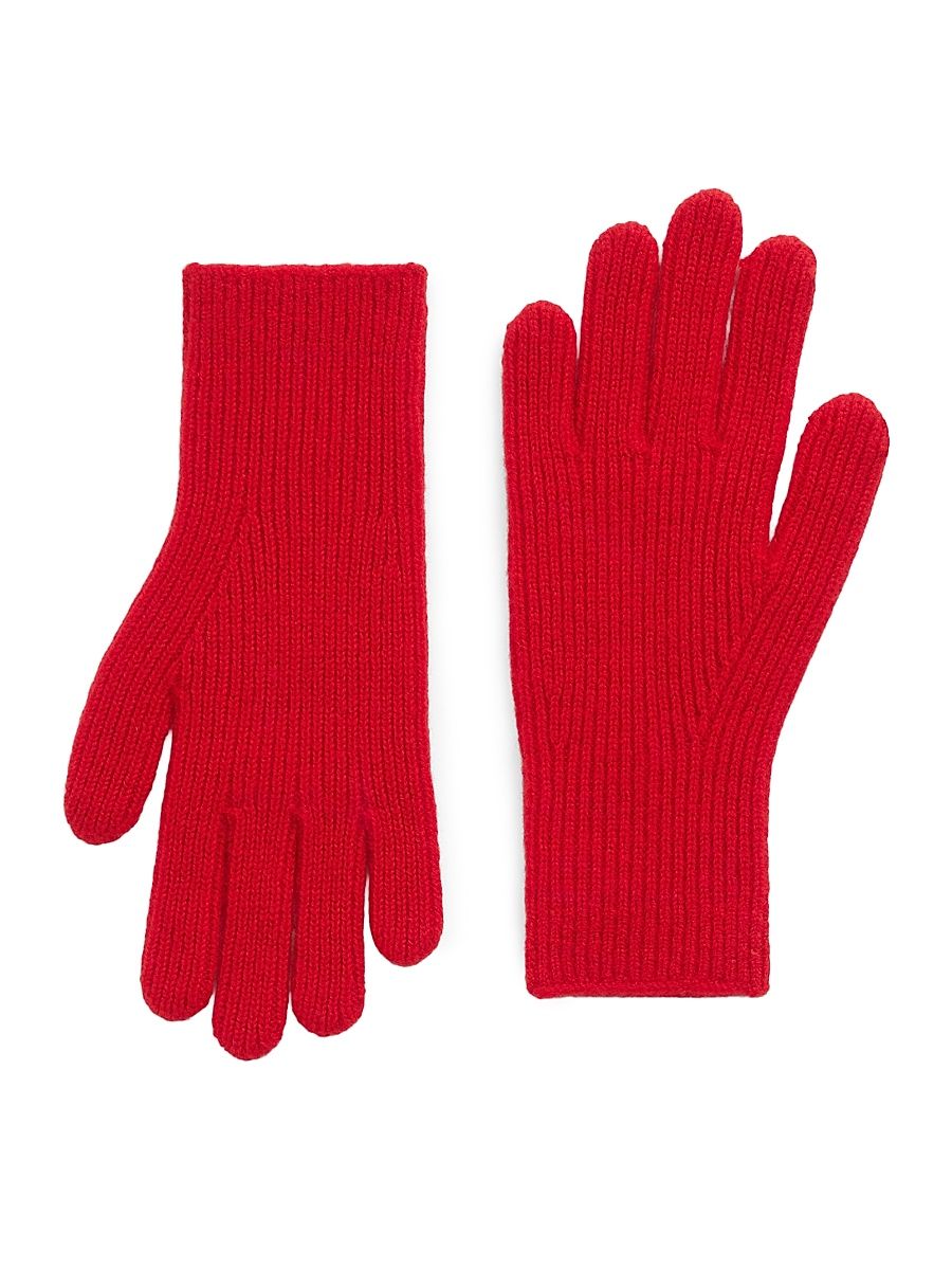 Women's Rib-Knit Cashmere Gloves - Poppy