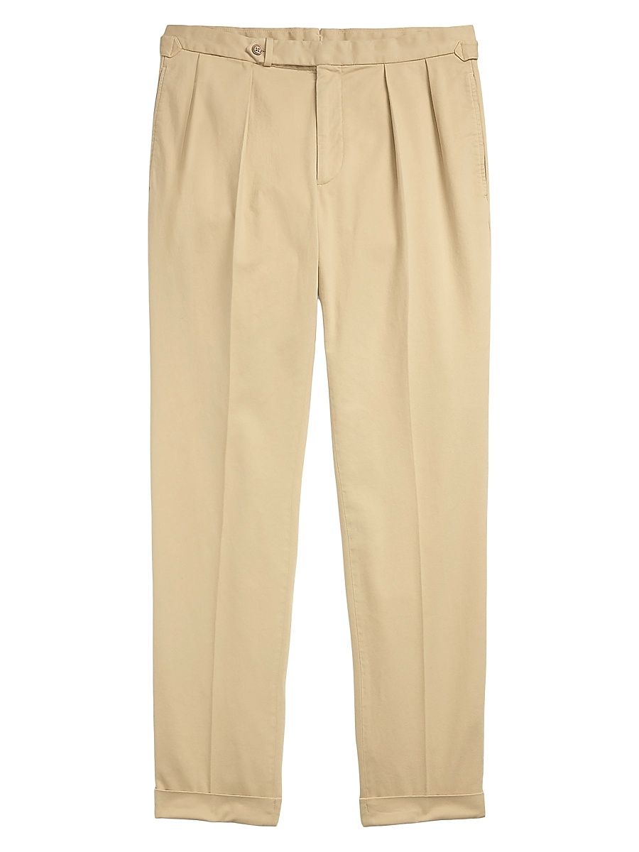 Men's Pleated Garment-Dyed Trousers - Tan - Size 40