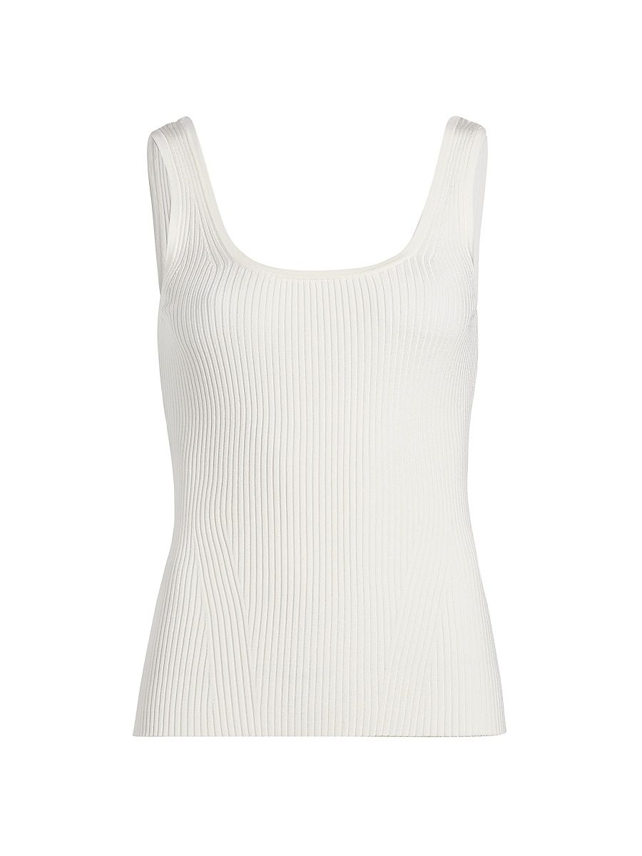 Women's Scoopneck Rib-Knit Tank - Parchment - Size 4