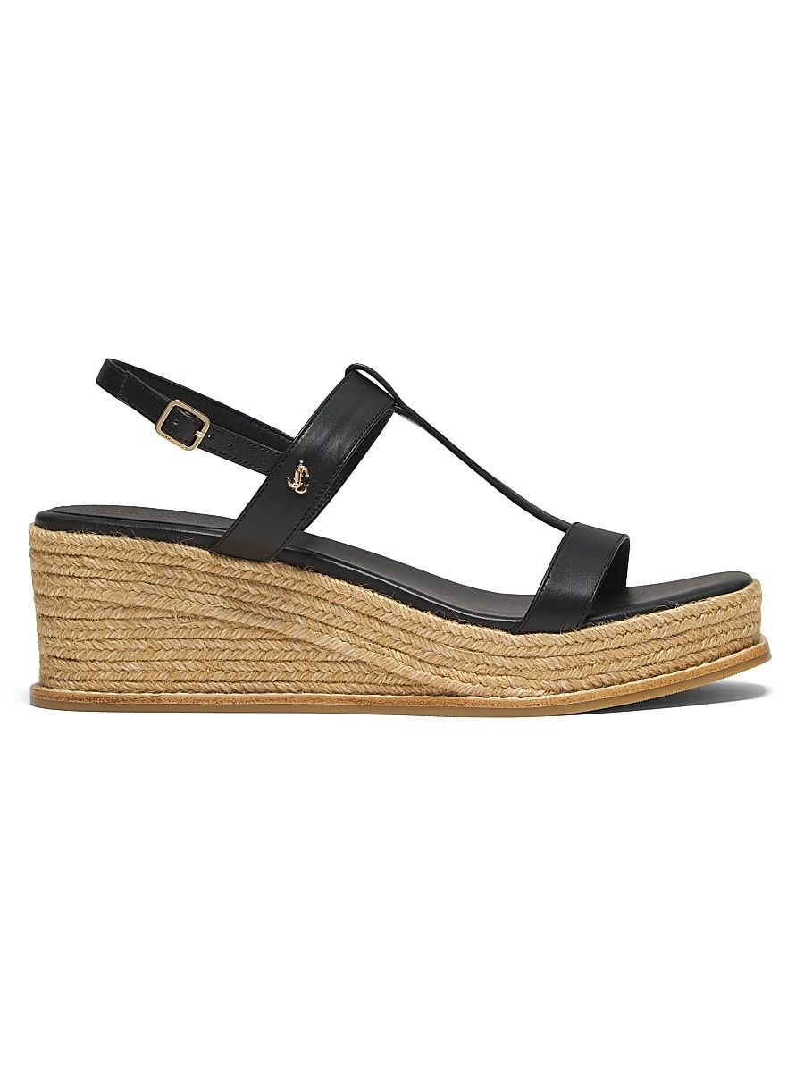 Women's Theia 60MM Espadrille Wedge Sandals - Black - Size 12
