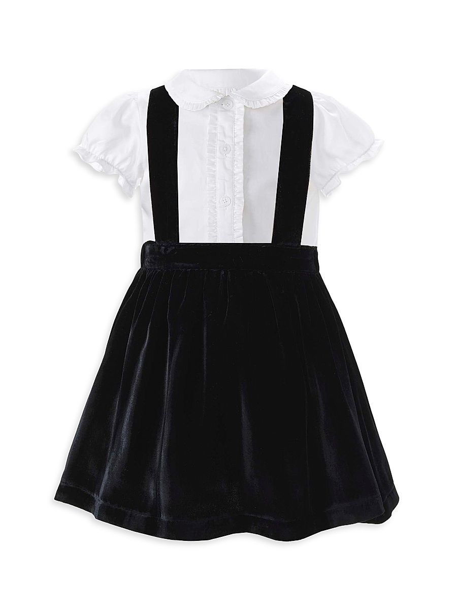 Eloise Little Girl's & Girl's Eloise Shirt & Velvet Pinafore Skirt Set - Black - Size 4
