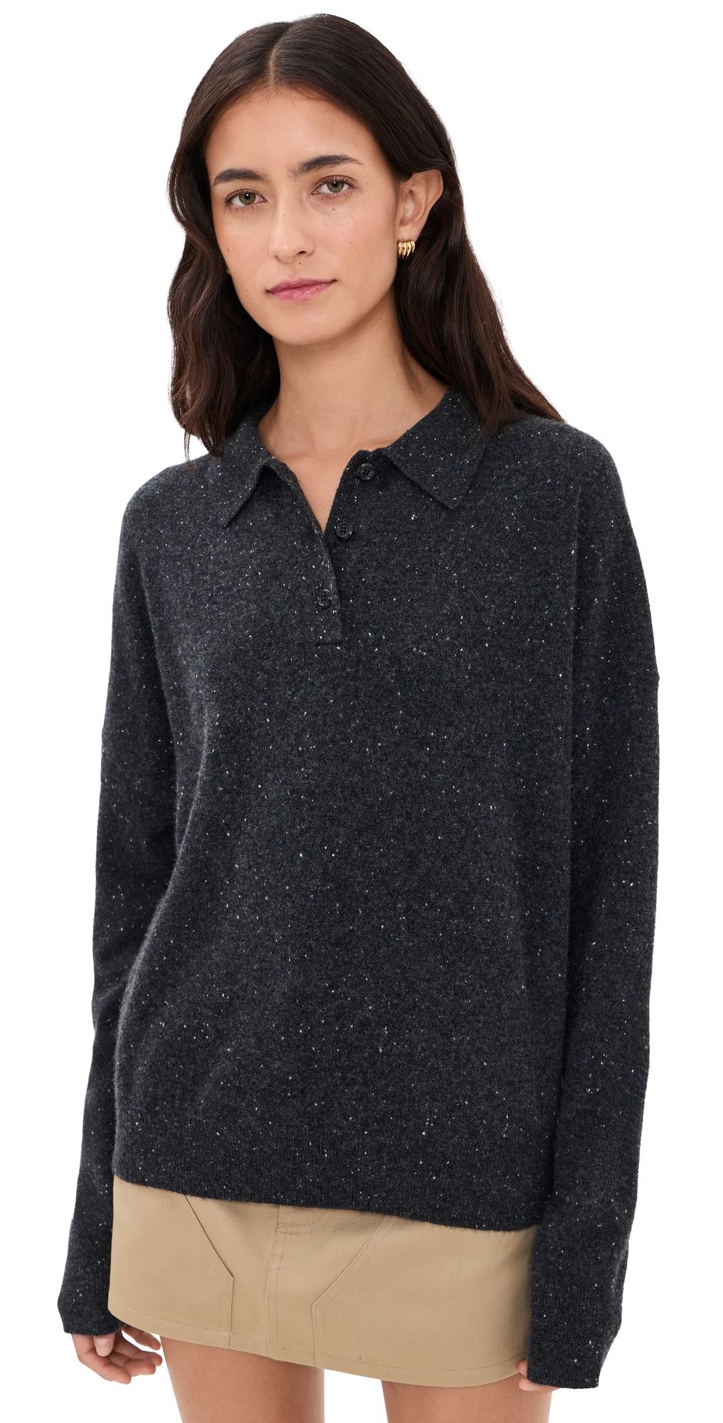 Renggli Cashmere Donegal Polo Cream Donegal S