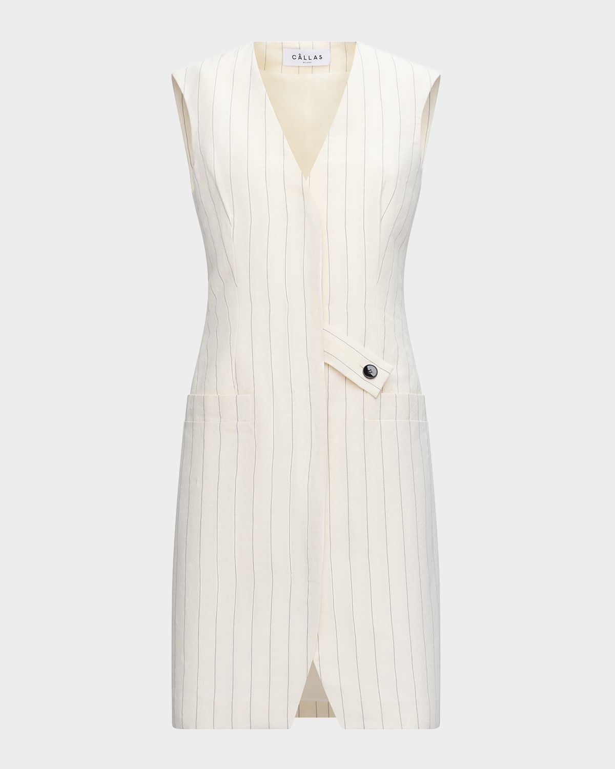 Jamily Pinstriped Vest Dress