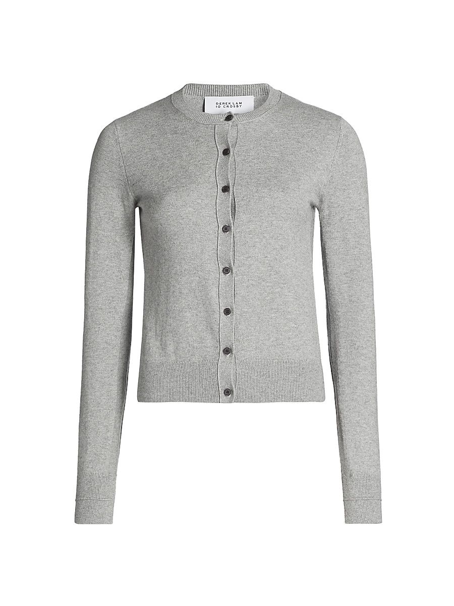 Women's Thibeaut Cotton-Cashmere Long-Sleeve Cardigan - Medium Heather Grey - Size Small