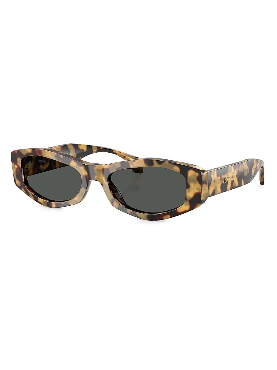 Women's 54MM Oval Sunglasses - Havana Dark Grey