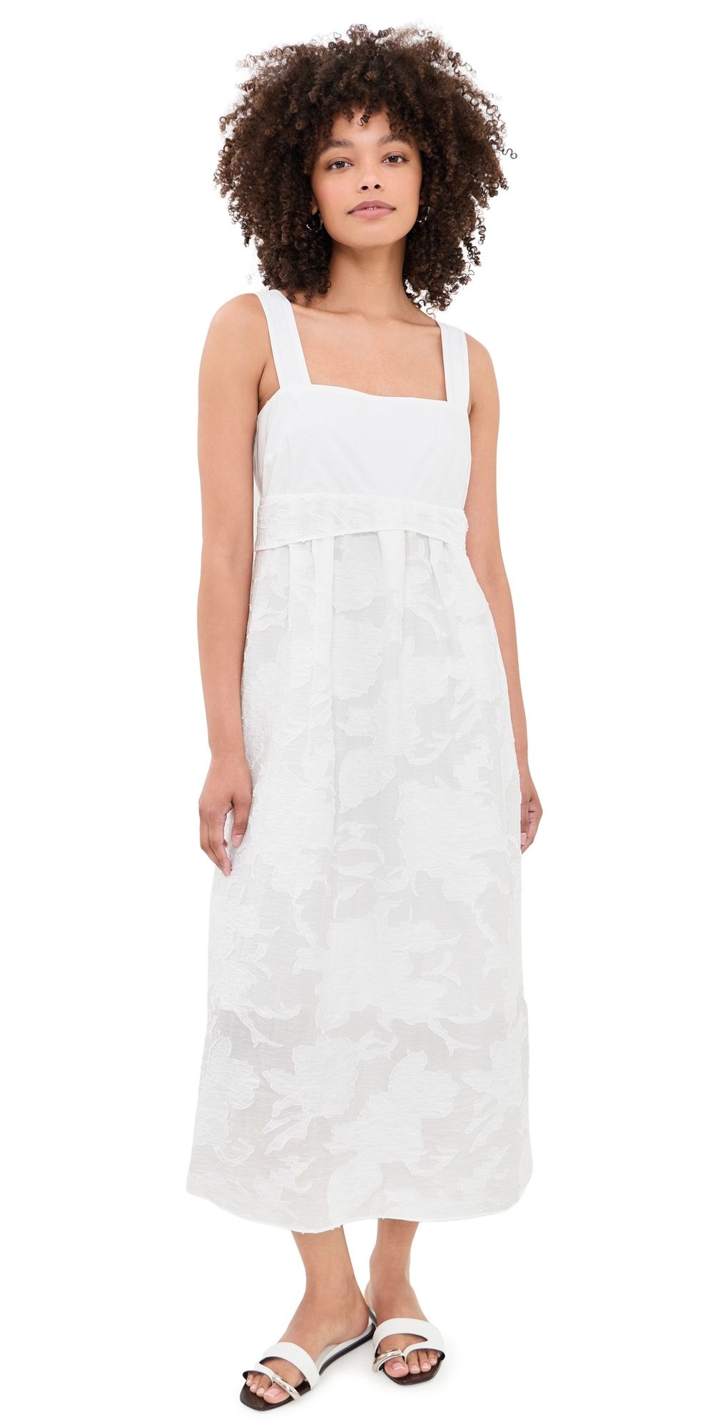 Vince Coupe Mixed Media Dress Off White 8