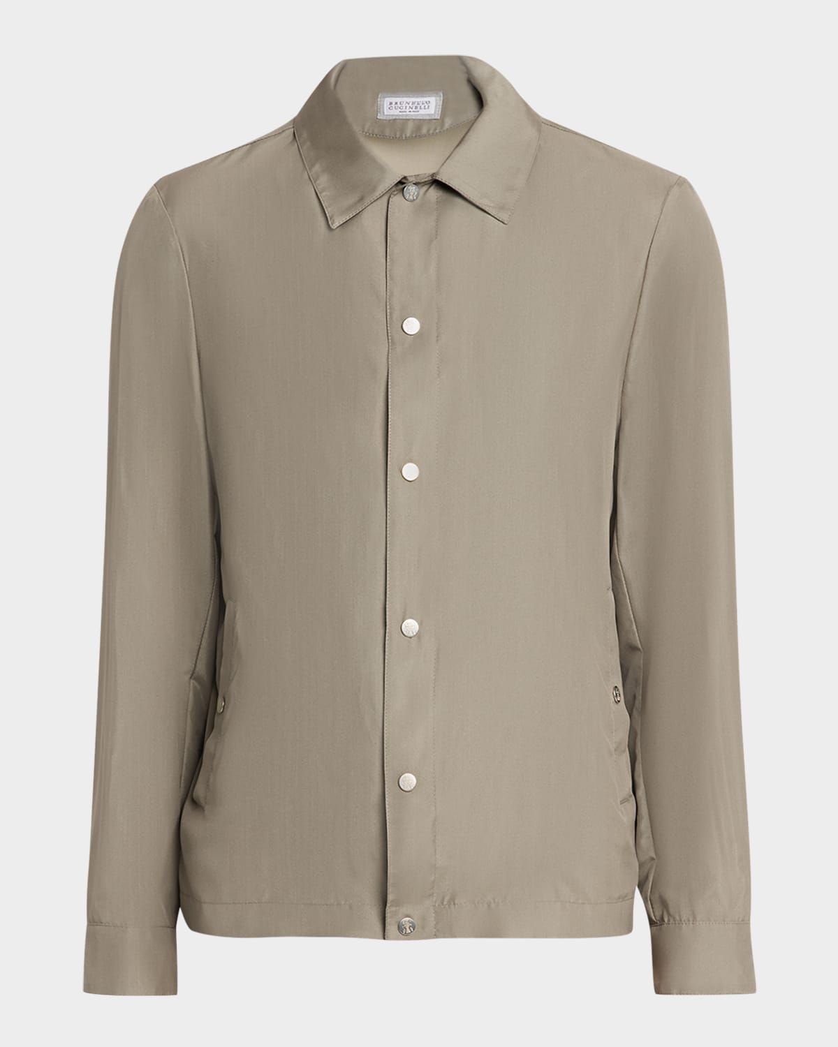 Men & apos;s Silk Blend Snap-Front Shirt Jacket