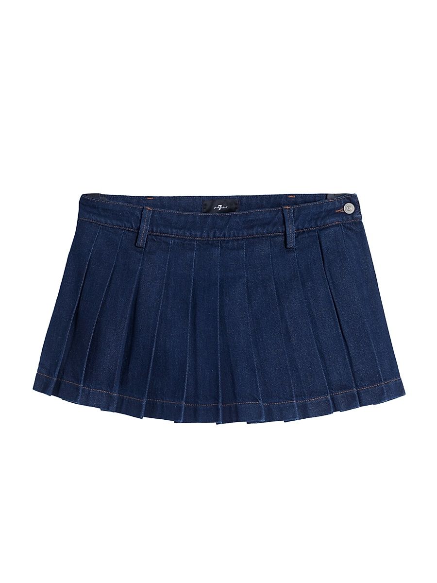 Women's Denim Pleated Miniskirt - Franklin - Size 31