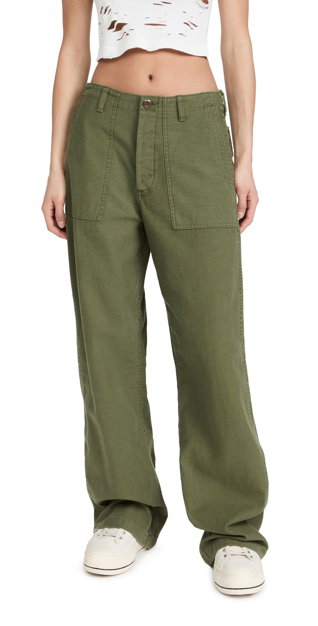 R13 Wide Leg Utility Pants Olive 28