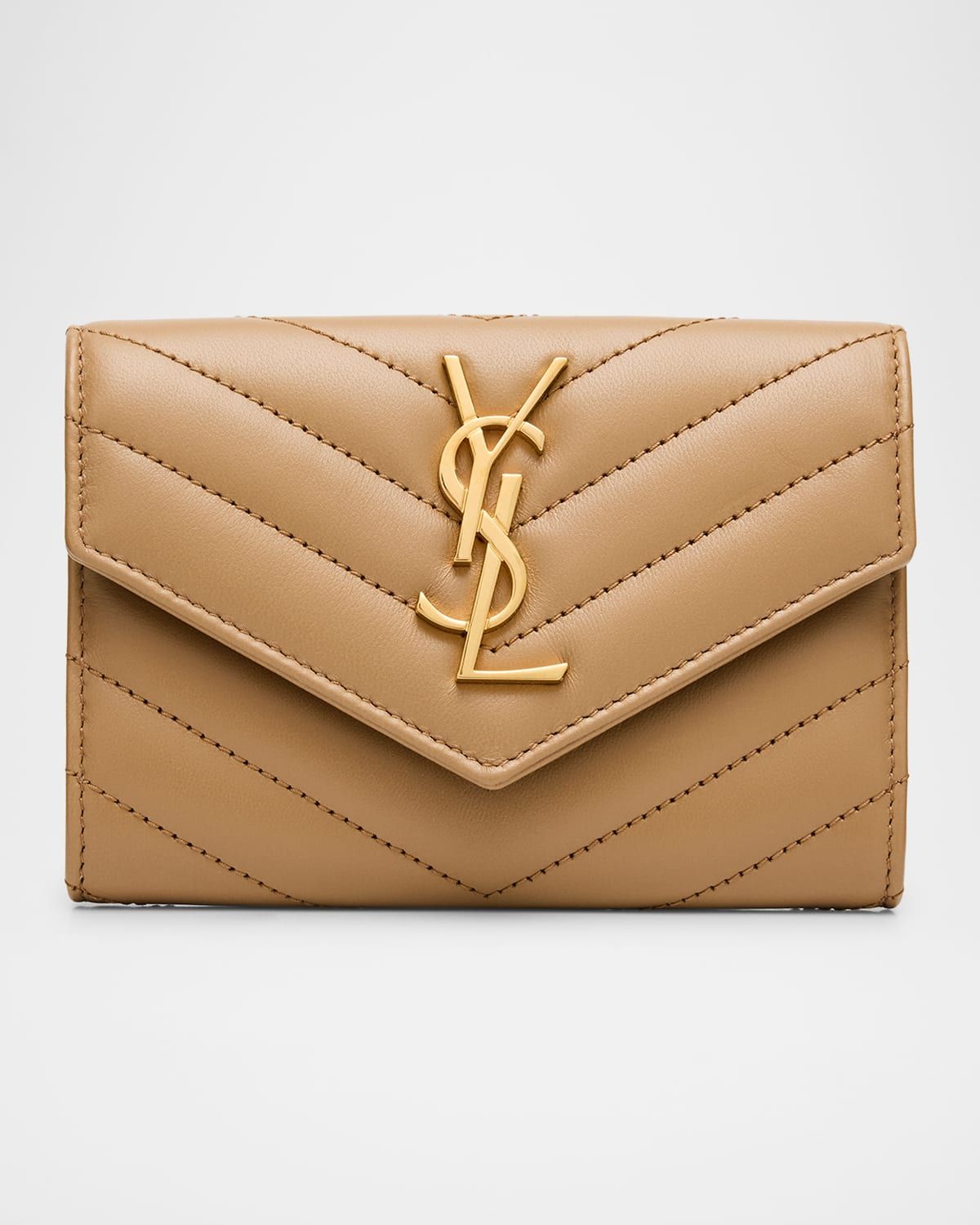 YSL Monogram Small Flap Wallet in Smooth Leather