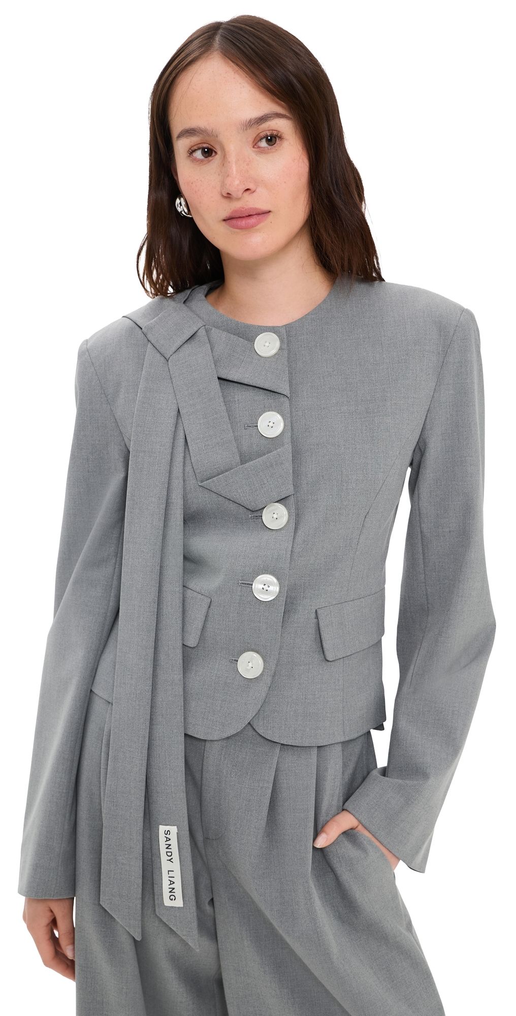Sandy Liang Briar Jacket Grey S