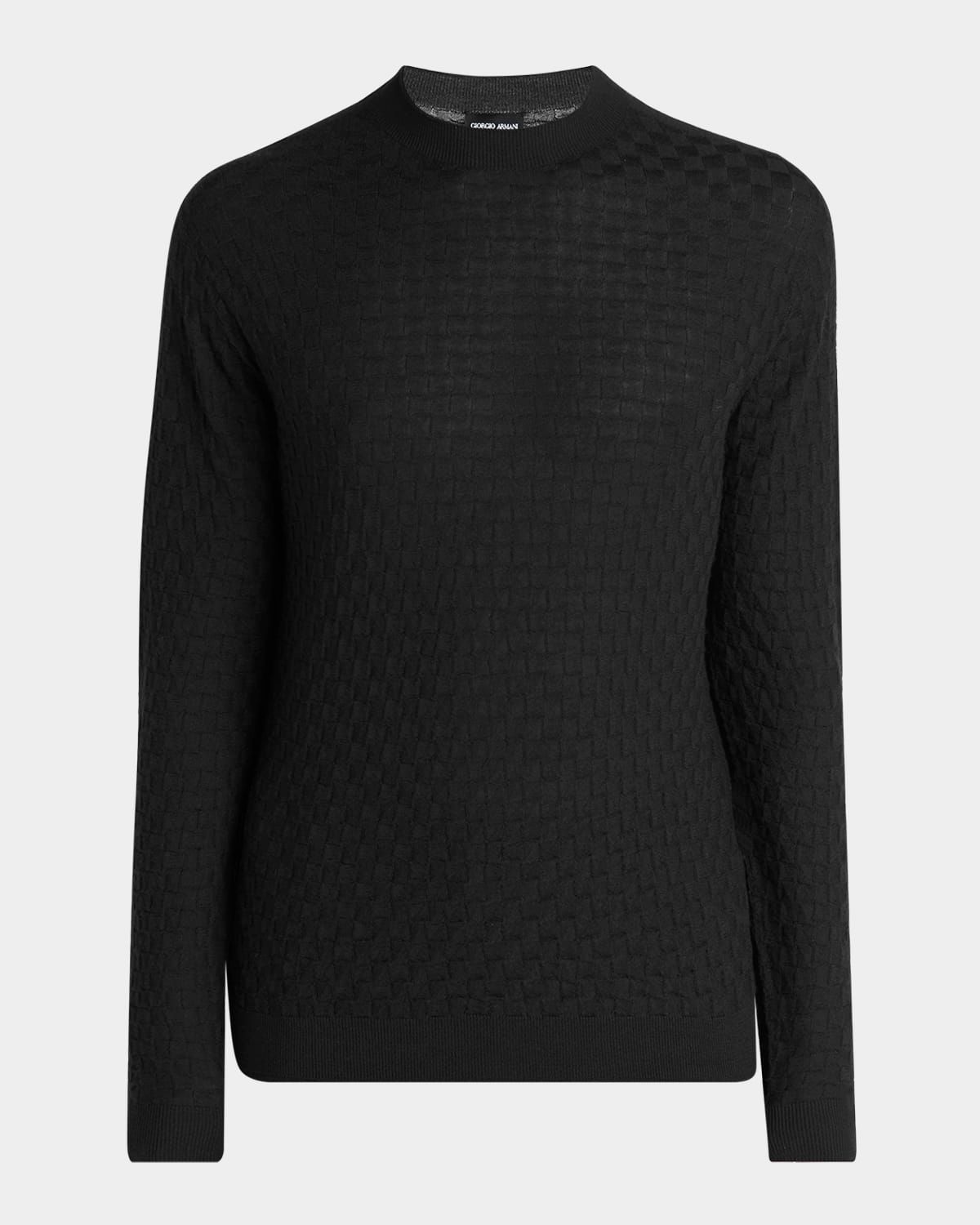Men & apos;s Quadrant Knit Cashmere and Silk Crewneck Sweater