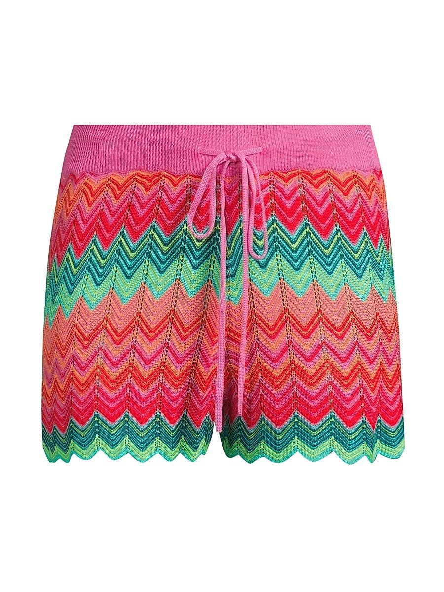 Women's Balboa Chevron Knit Shorts - Strawberry Ice Chevron - Size Large