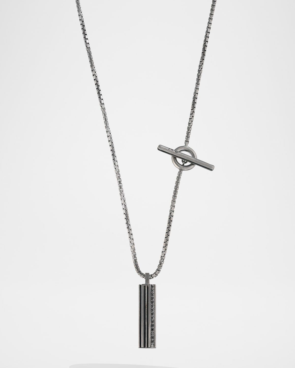 Men & apos;s Acies Wide Triple Black Pendant Necklace