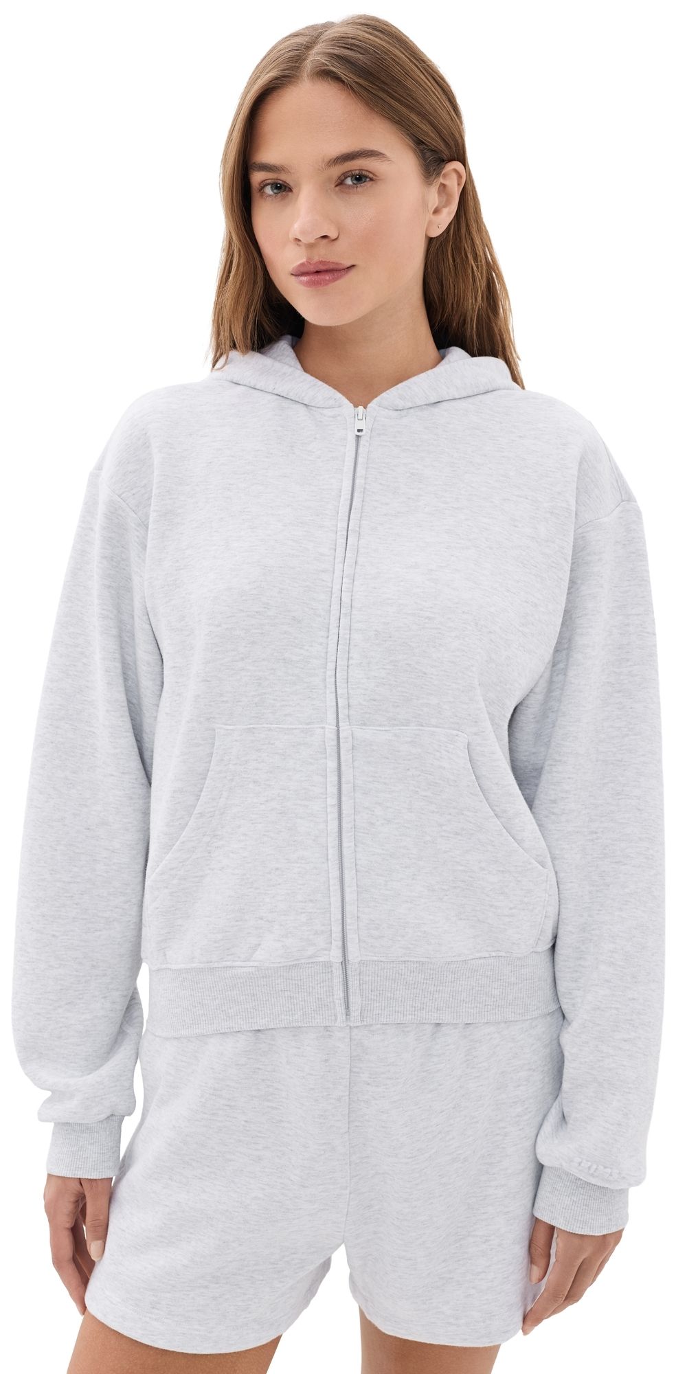 SKIMS Classic Zip Up Hoodie Light Heather Grey S