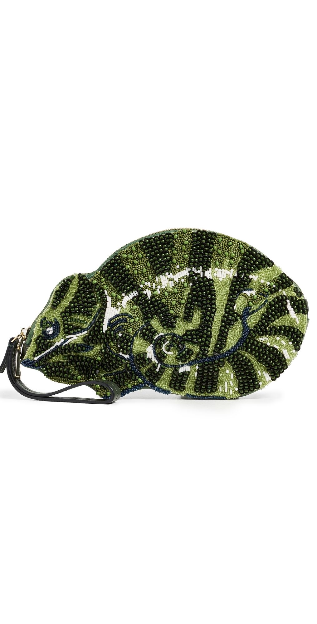 ALÉMAIS Chameleon Beaded Clutch Green One Size