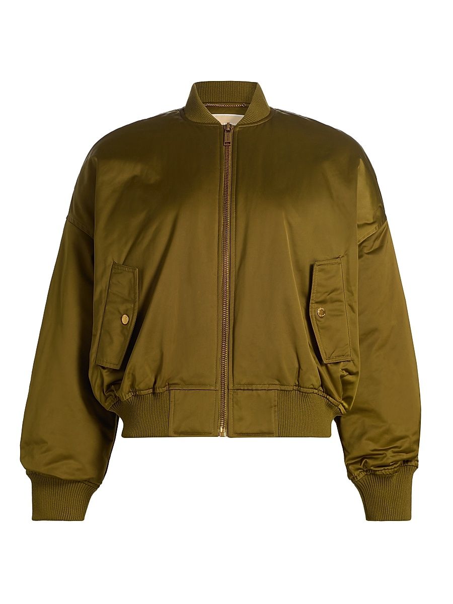 Women's Drop Shoulder Bomber Jacket - Pistachio - Size XXL