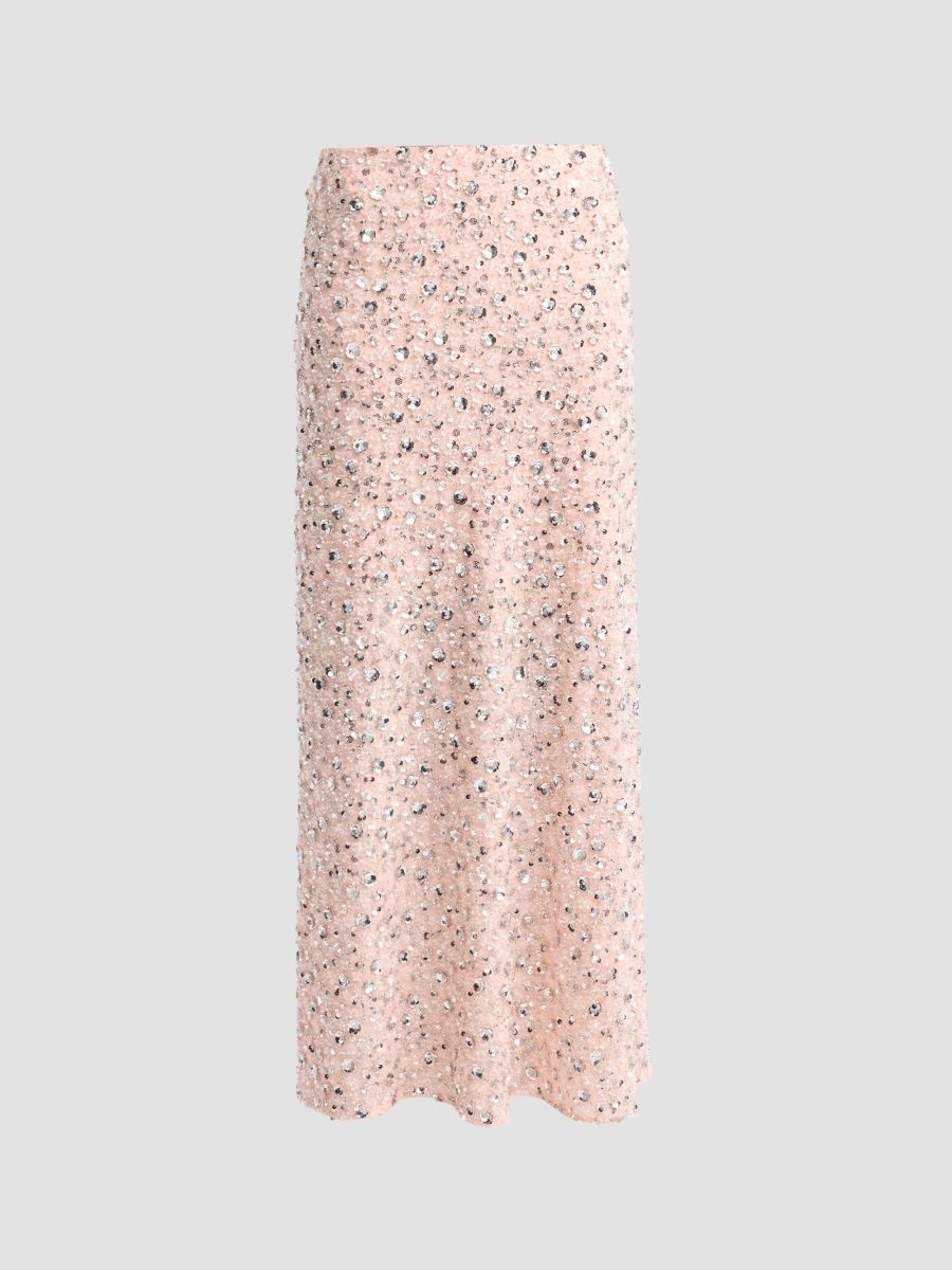Rabanne Women's Embellished Maxi Skirt - Light Flower Embroidery - Size 4