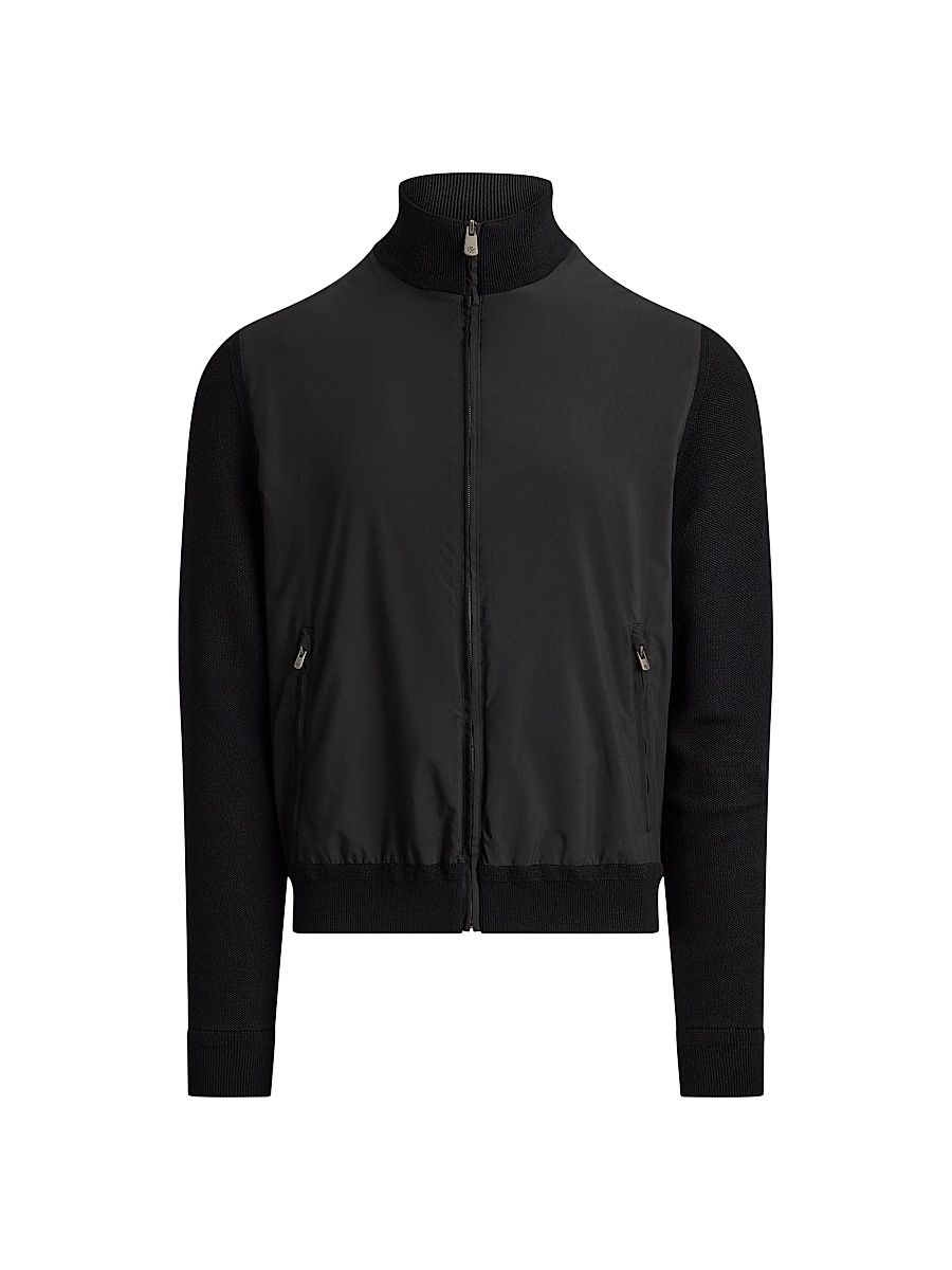 Men's Hybrid Knit Full-Zip Sweater - Classic Black - Size XL