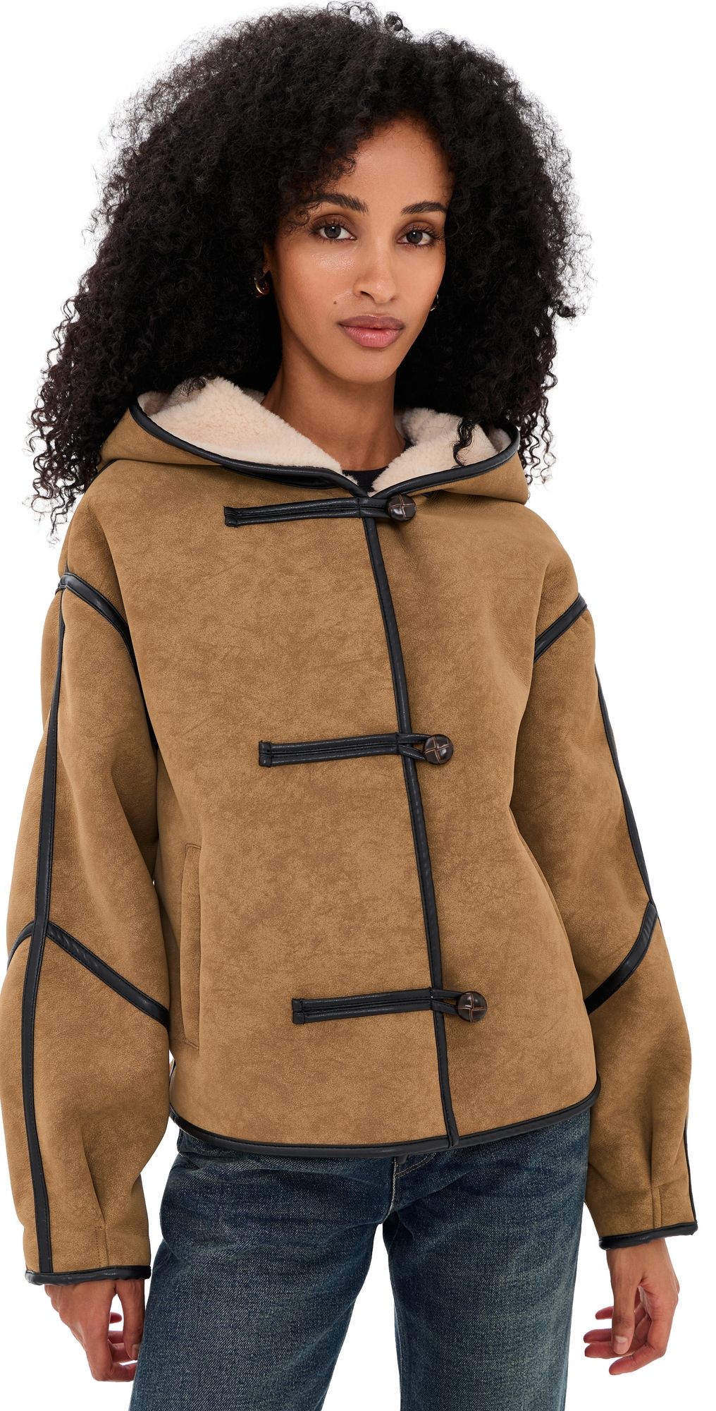 Stand Studio Fia Faux Suede Jacket Hazel/Beige 38