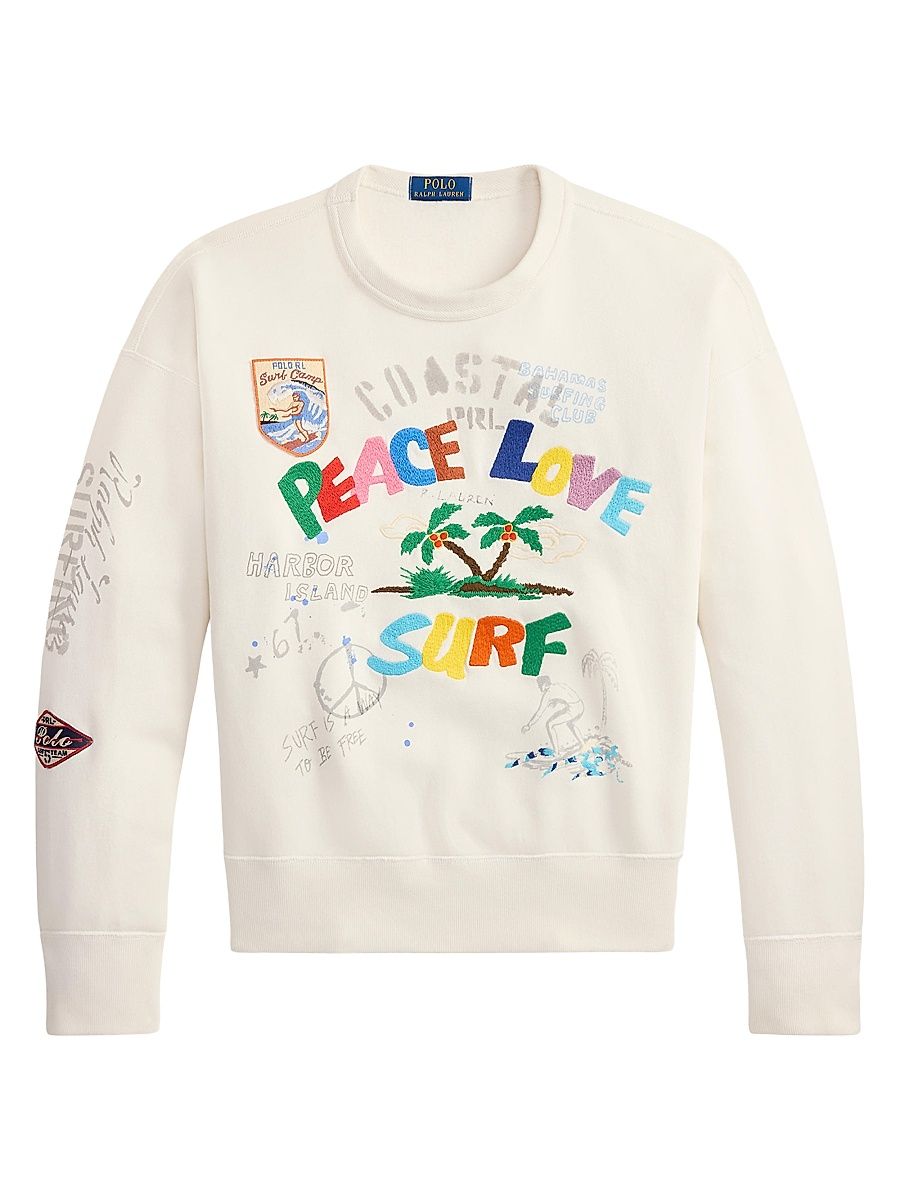 Men's Graphic Cotton-Blend Fleece Sweatshirt - Nevis - Size XXL