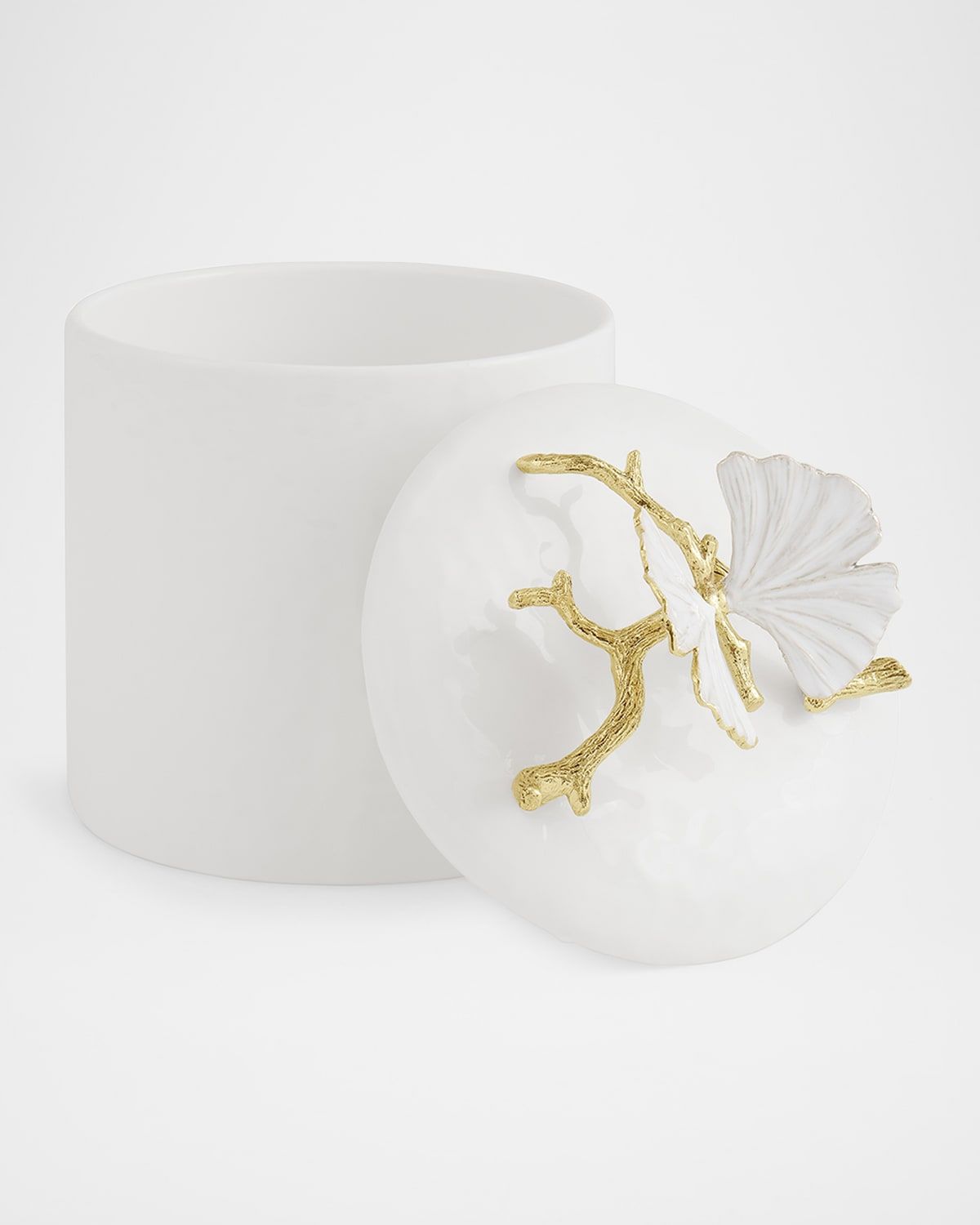 Butterfly Ginkgo Gold Porcelain Canister, Extra-Small