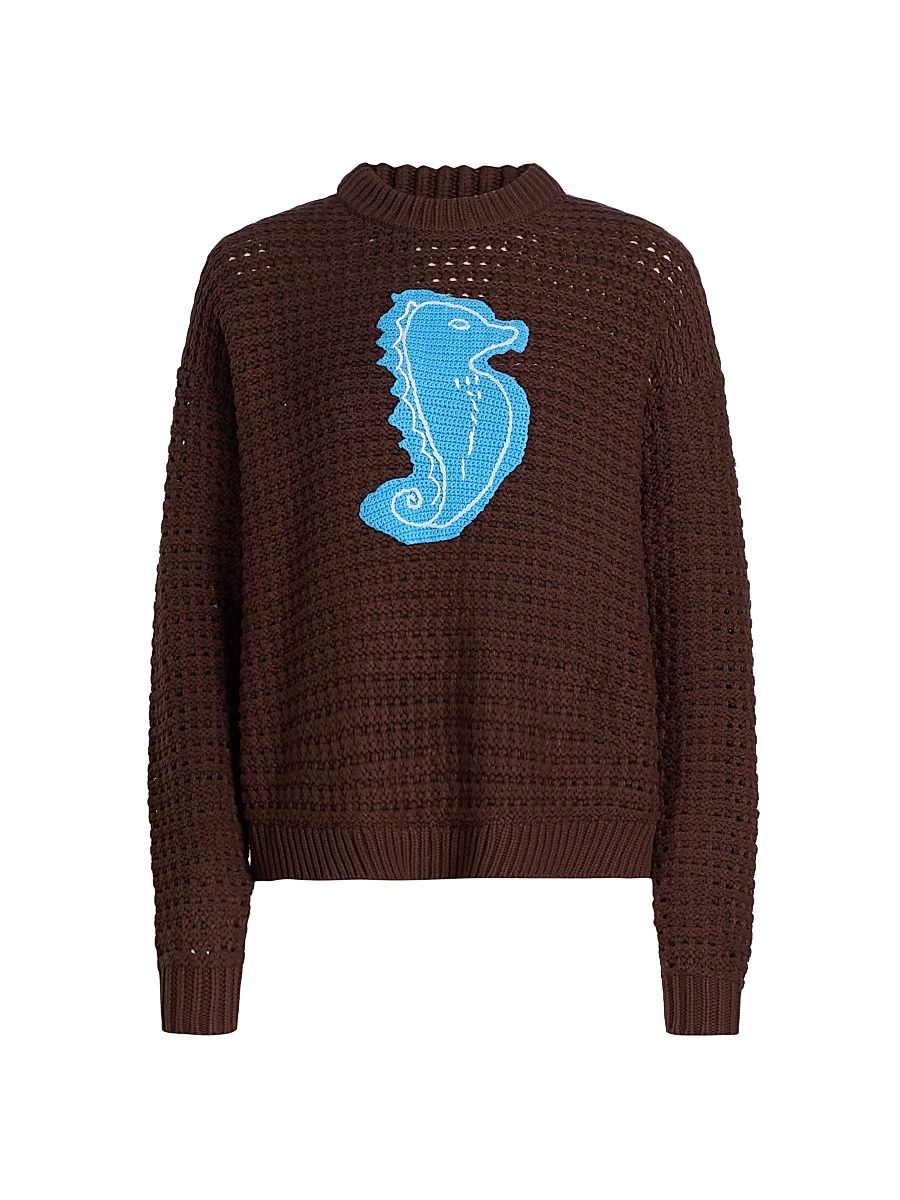 Women's Giada Seahorse Open-Knit Sweater - Seahorse - Size XL