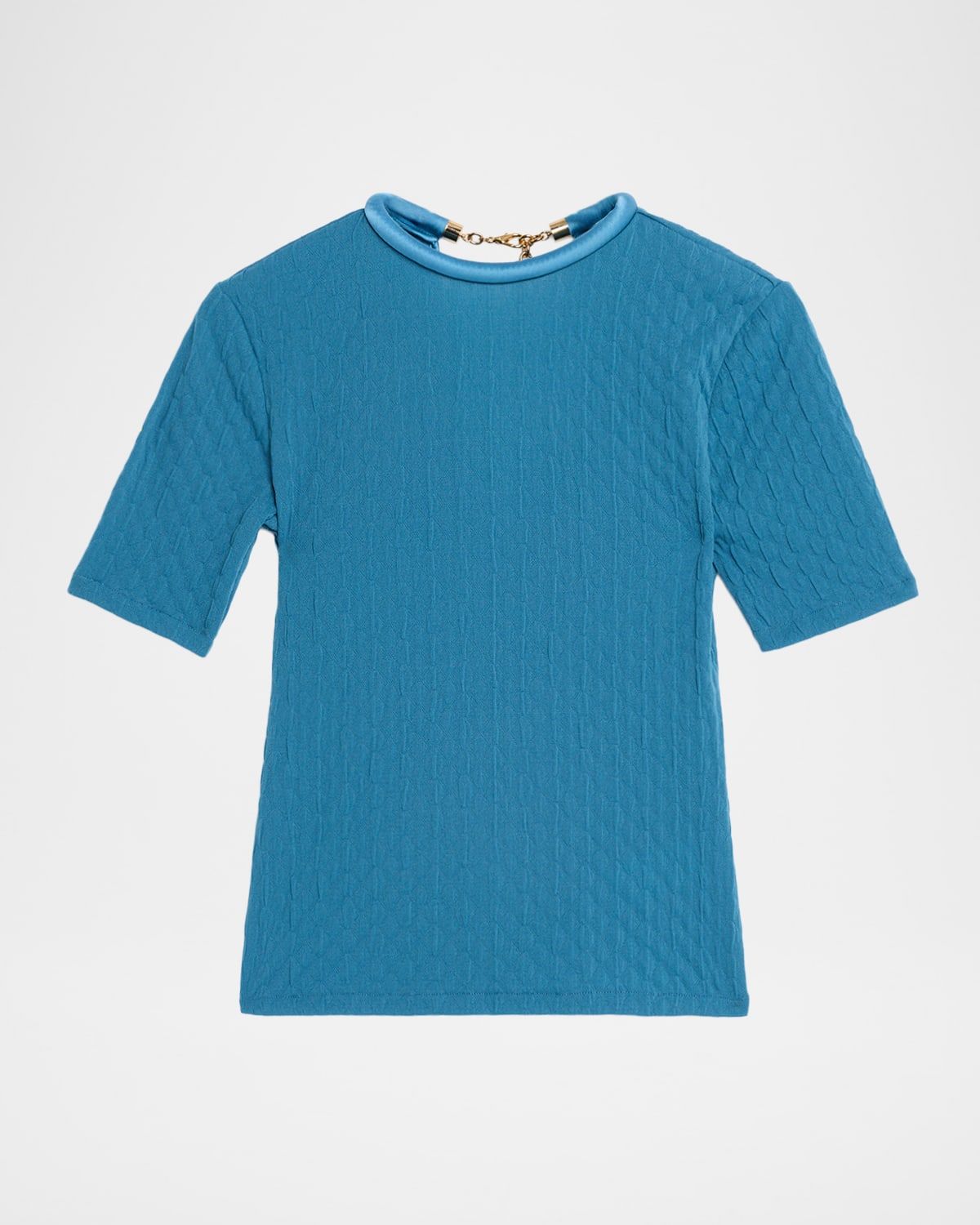 Venecia Tubular-Collar Textured Short-Sleeve T-Shirt