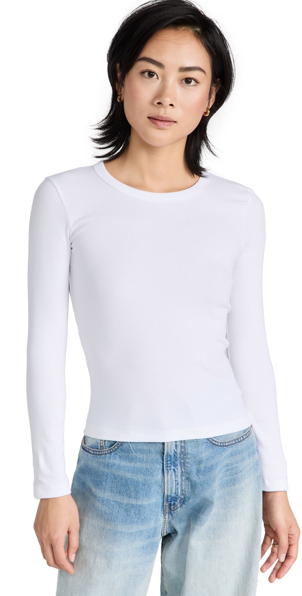 Leset Kelly Slim Fit Long Sleeve Top White M