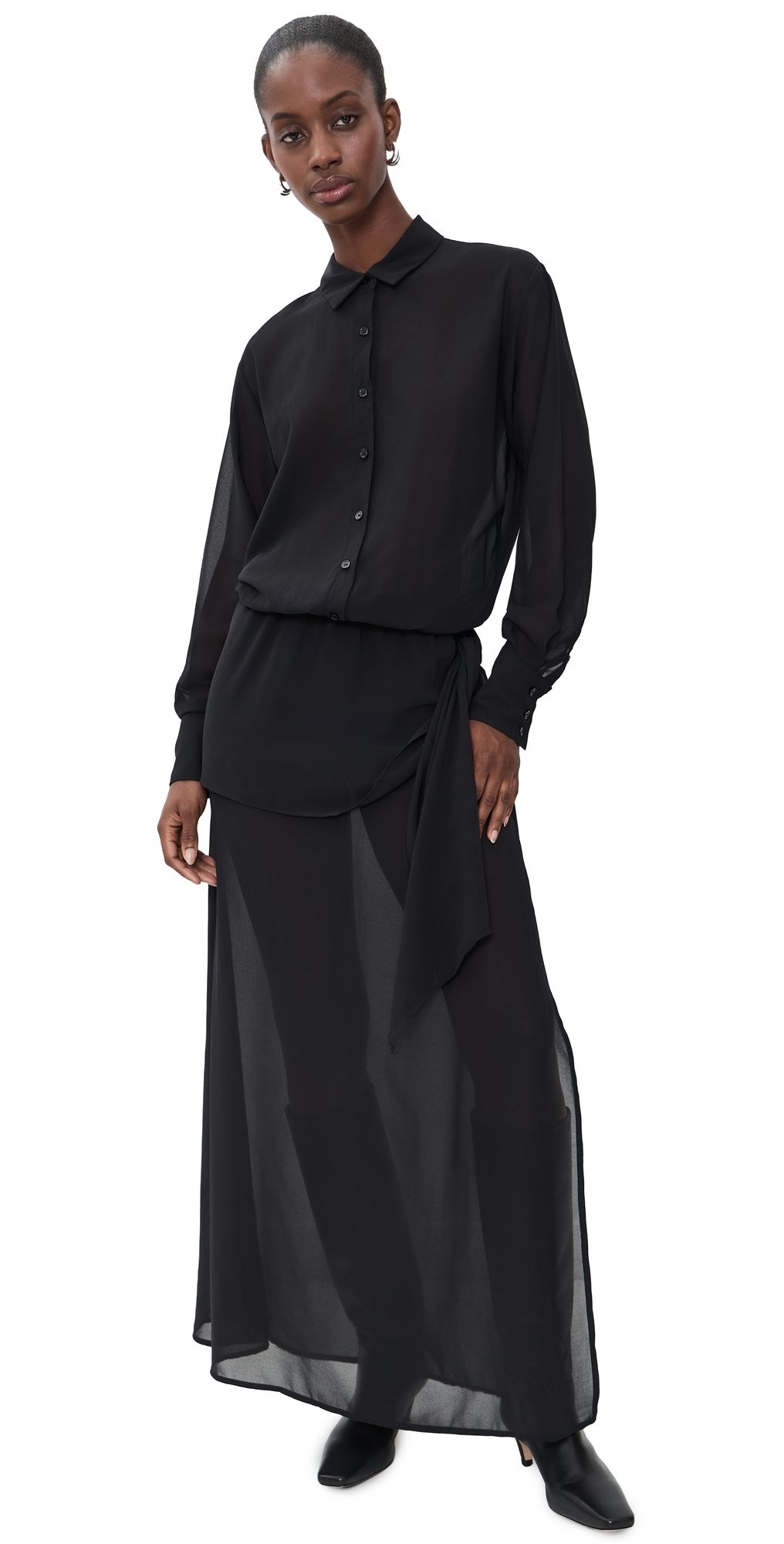 Seven Wonders Isabella Shirt Maxi Dress Black XS