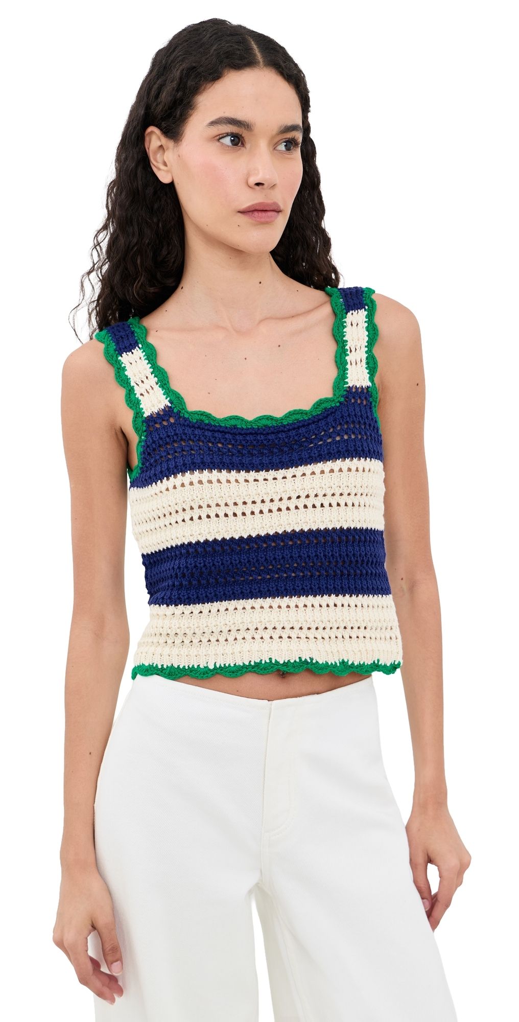 Birds of Paradis Justine Sweater Tank Nvy w/ Aw Stripe M