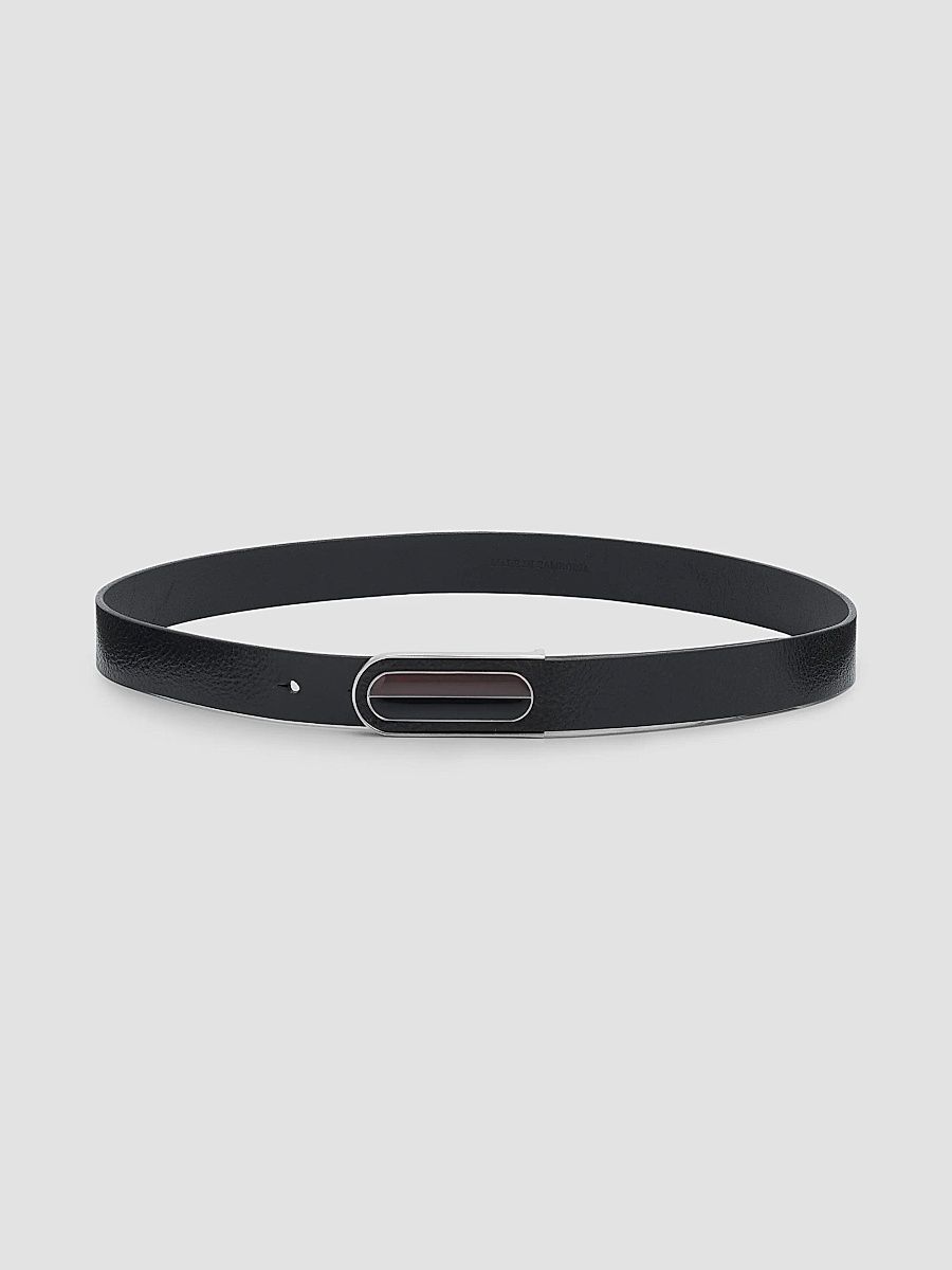 rag & bone Women's Lenox Enamel Plate Buckle Belt - Black - Size XS