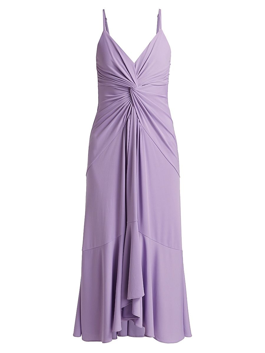 Women's Susan Twist-Front Tulip Hem Midi-Dress - Honey Lavender - Size 14