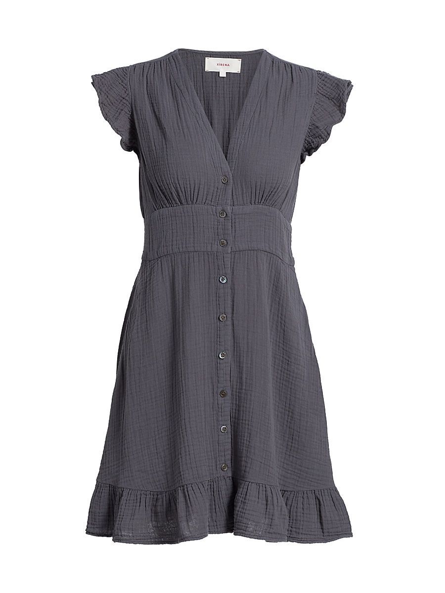 Women's Dalton Muslin Sleeveless Minidress - Obsidian - Size XS