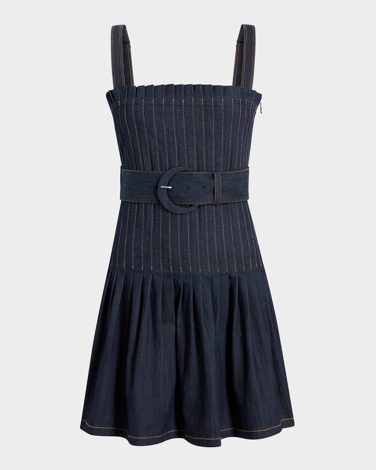 Bibi Pleated Denim Mini Dress