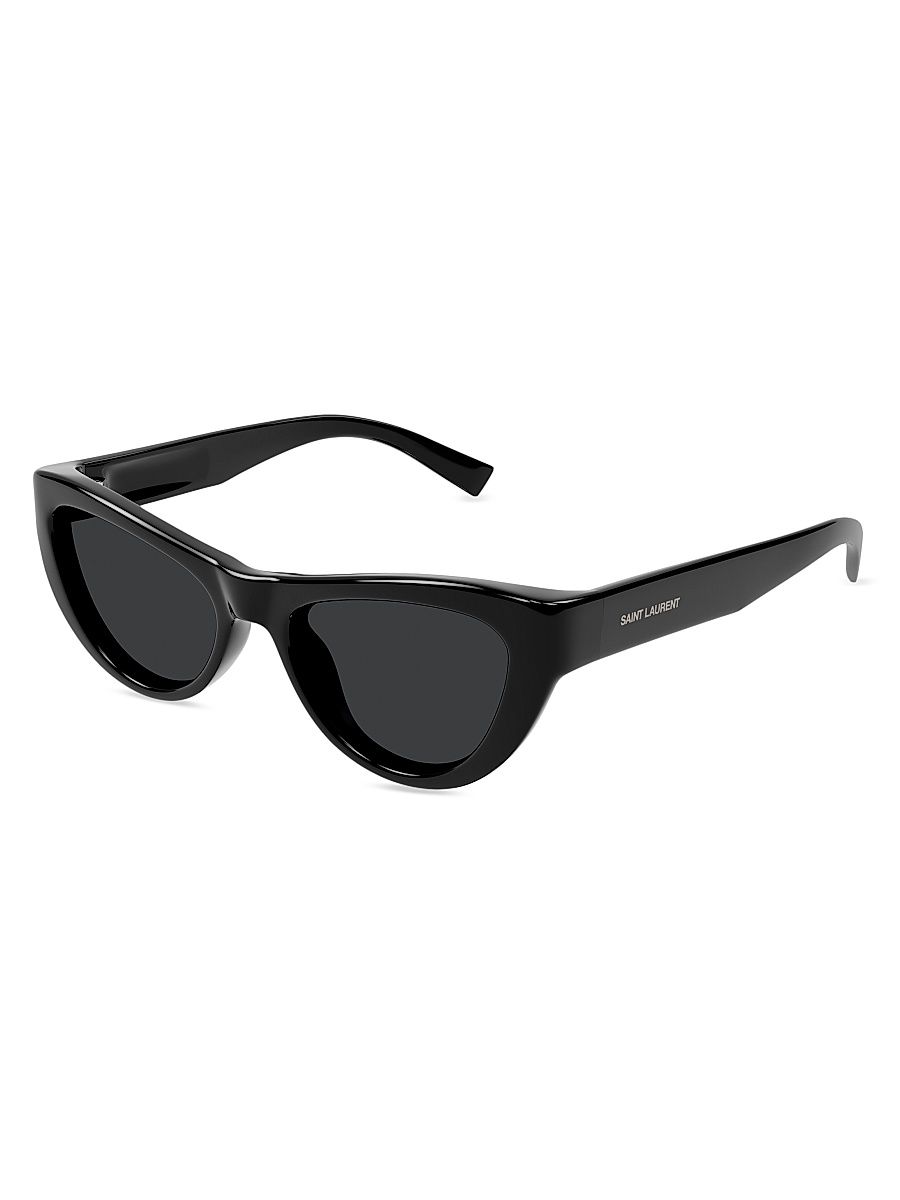 Women's Script 53MM Cat-Eye Sunglasses - Black Dark Grey