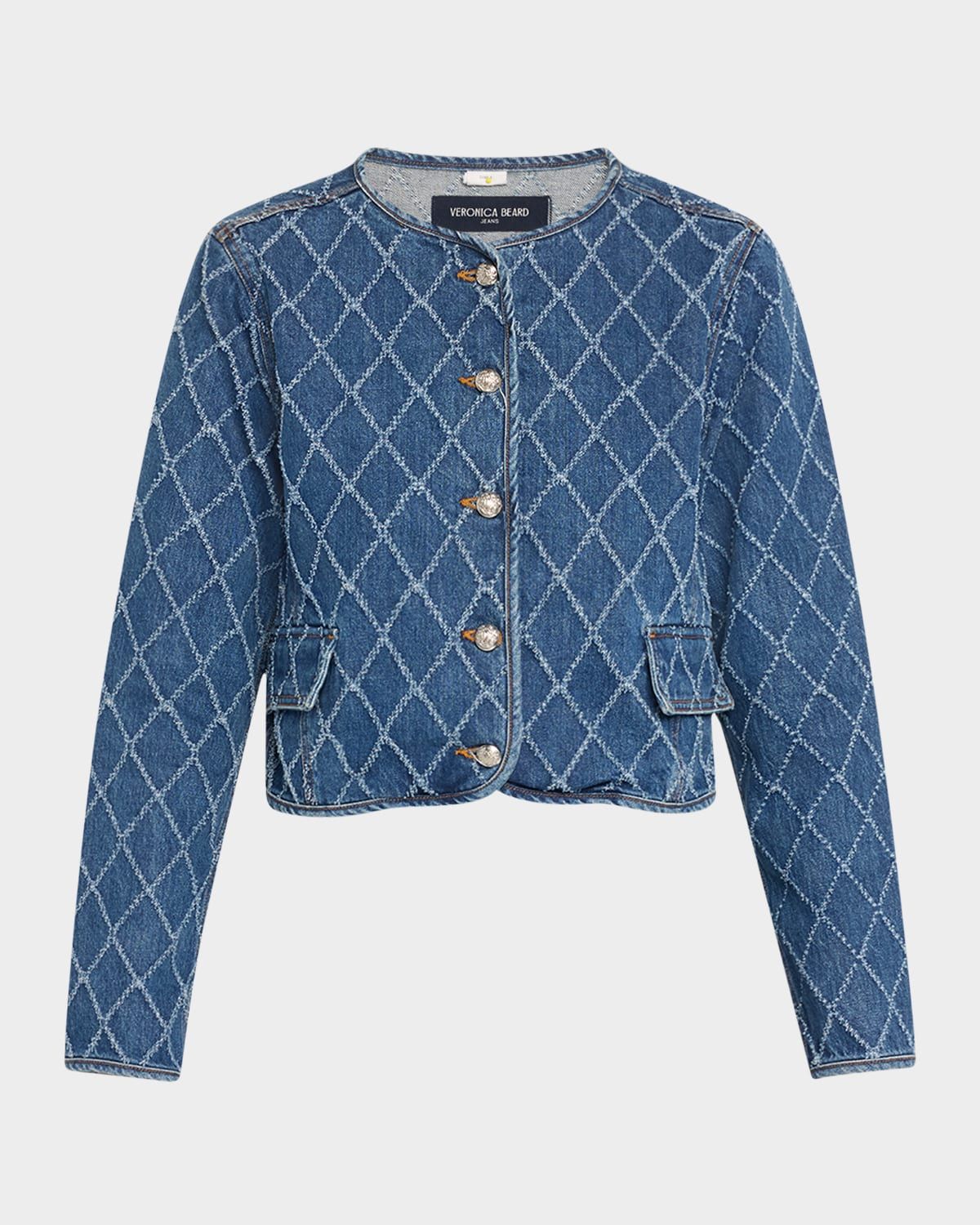 Nolita Diamond-Print Denim Jacket